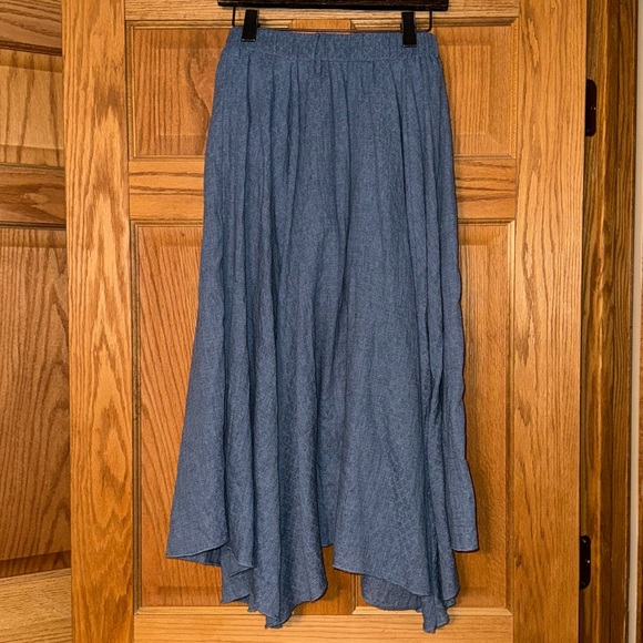 Blue Cloth Midi Skirt - Picture 2 of 7